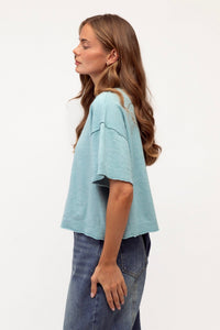 EBBY AND I Evie Knit Top - Blue TOPS