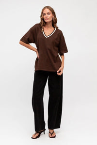 EBBY AND I Nova Knit Tee - Espresso TOPS