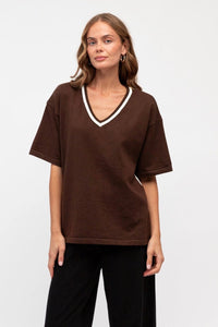 EBBY AND I Nova Knit Tee - Espresso TOPS
