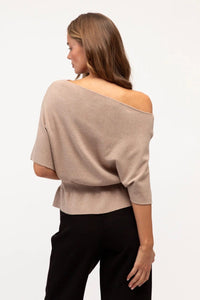 EBBY AND I Paris Knit Top - Beige TOPS