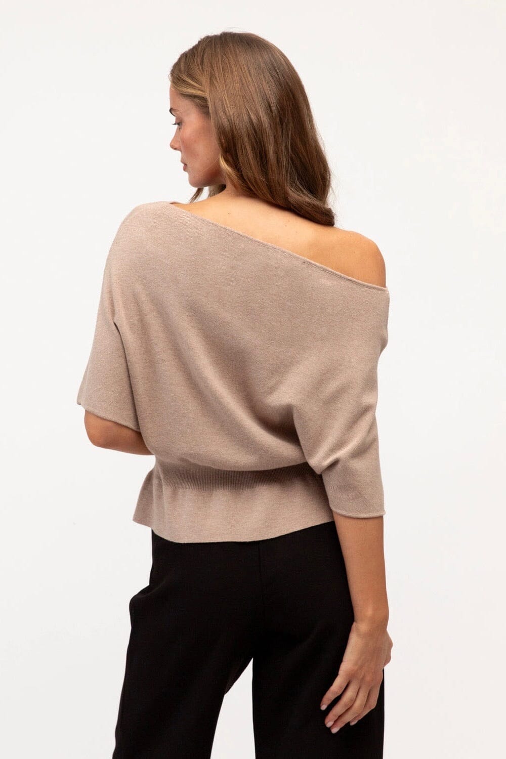 EBBY AND I Paris Knit Top - Beige TOPS