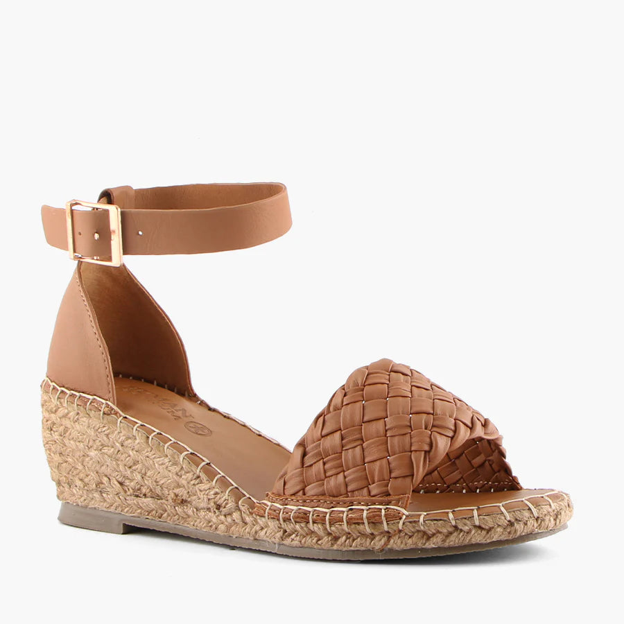 HUMAN PREMIUM Junction Woven Leather Wedge SHOES