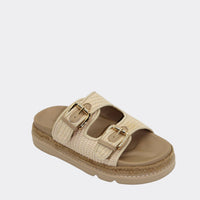 HUMAN PREMIUM Maple Slides - Natural Raffia SHOES