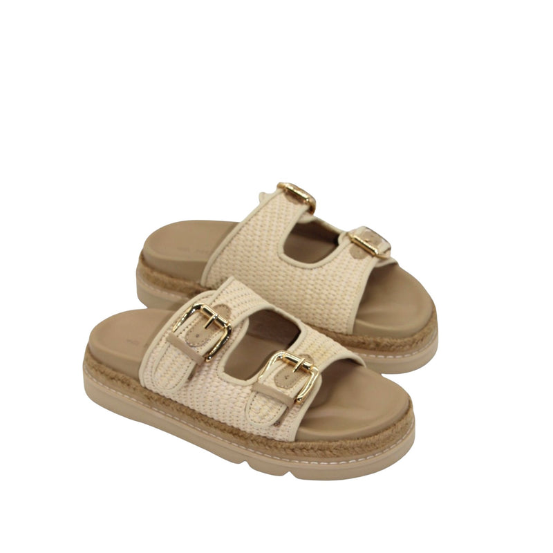 HUMAN PREMIUM Maple Slides - Natural Raffia SHOES