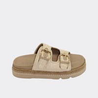 HUMAN PREMIUM Maple Slides - Natural Raffia SHOES