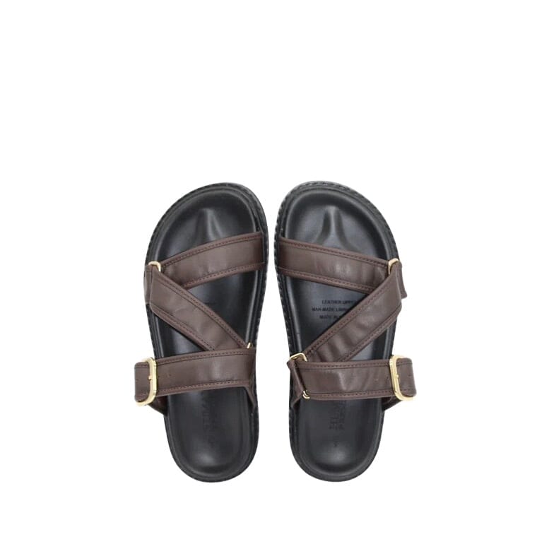 HUMAN PREMIUM Maria Slides - Chocolate SHOES