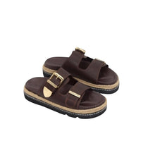 HUMAN PREMIUM Milani Slides - Chocolate SHOES