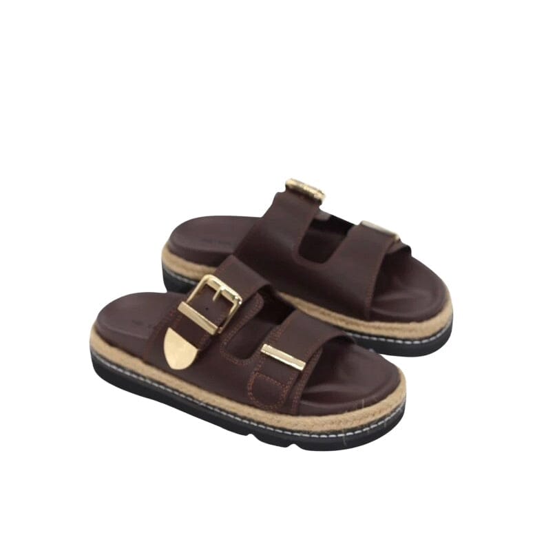 HUMAN PREMIUM Milani Slides - Chocolate SHOES