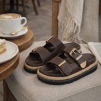 HUMAN PREMIUM Milani Slides - Chocolate SHOES