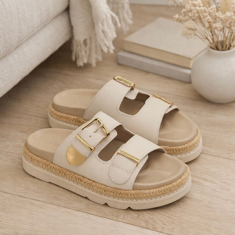 HUMAN PREMIUM Milani Slides - Natural SHOES