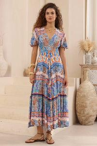 IRIS MAXI Isla Blue Midi Dress DRESSES