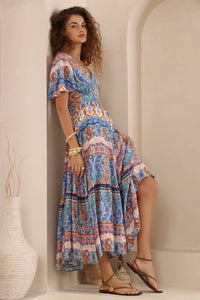 IRIS MAXI Isla Blue Midi Dress DRESSES