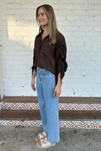 IRIS MAXI Jenna Shirt - Chocolate TOPS