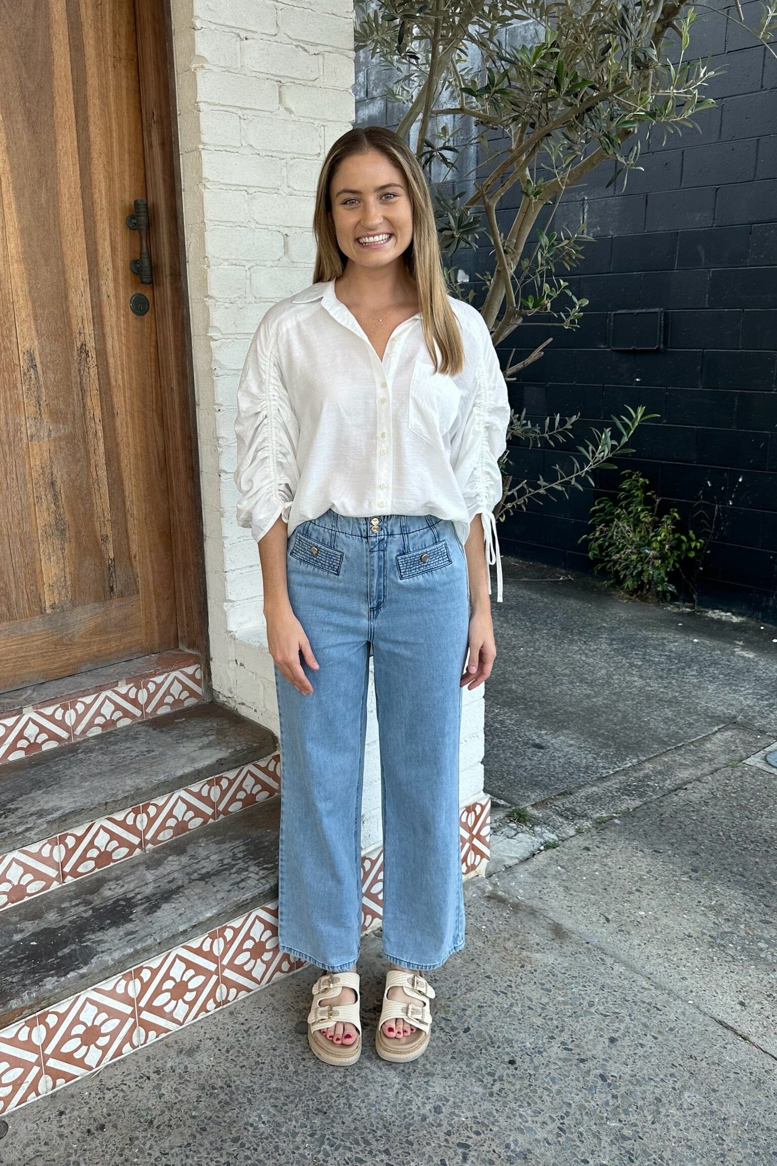 IRIS MAXI Jenna Shirt - White TOPS