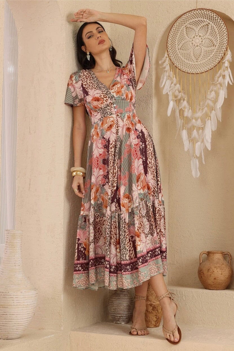 IRIS MAXI Safari Bloom Midi Dress DRESSES