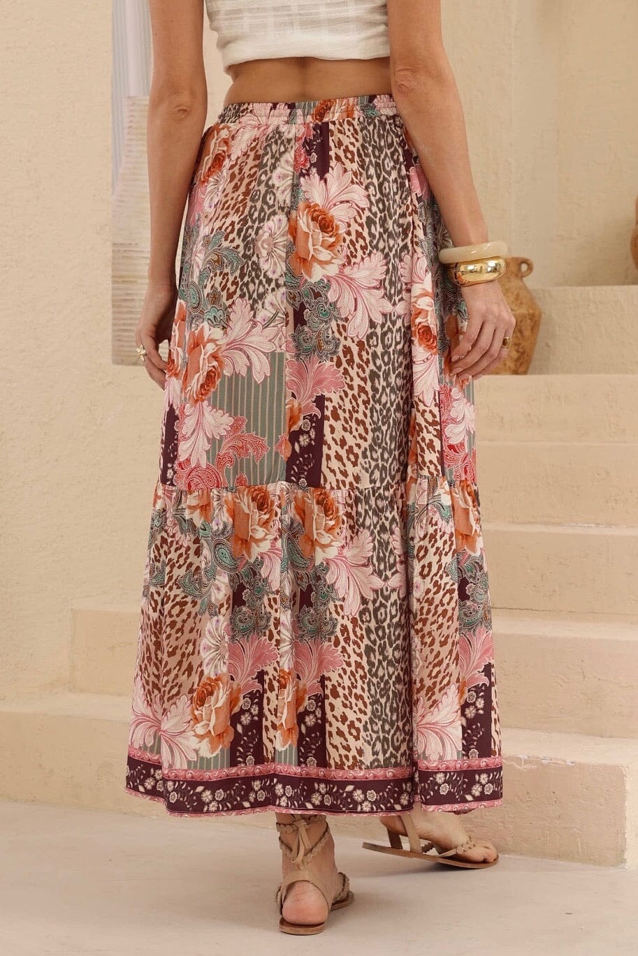 IRIS MAXI Safari Bloom Skirt BOTTOMS
