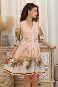 IRIS MAXI Sunset Palm Mini Dress DRESSES