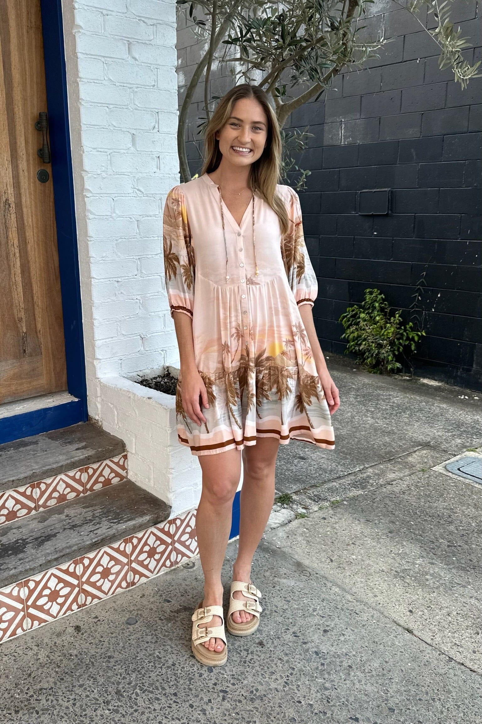 IRIS MAXI Sunset Palm Mini Dress DRESSES