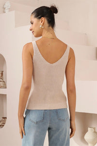 IRIS MAXI Zayla Knit Tank - Beige TOPS