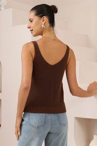 IRIS MAXI Zayla Knit Tank - Brown TOPS