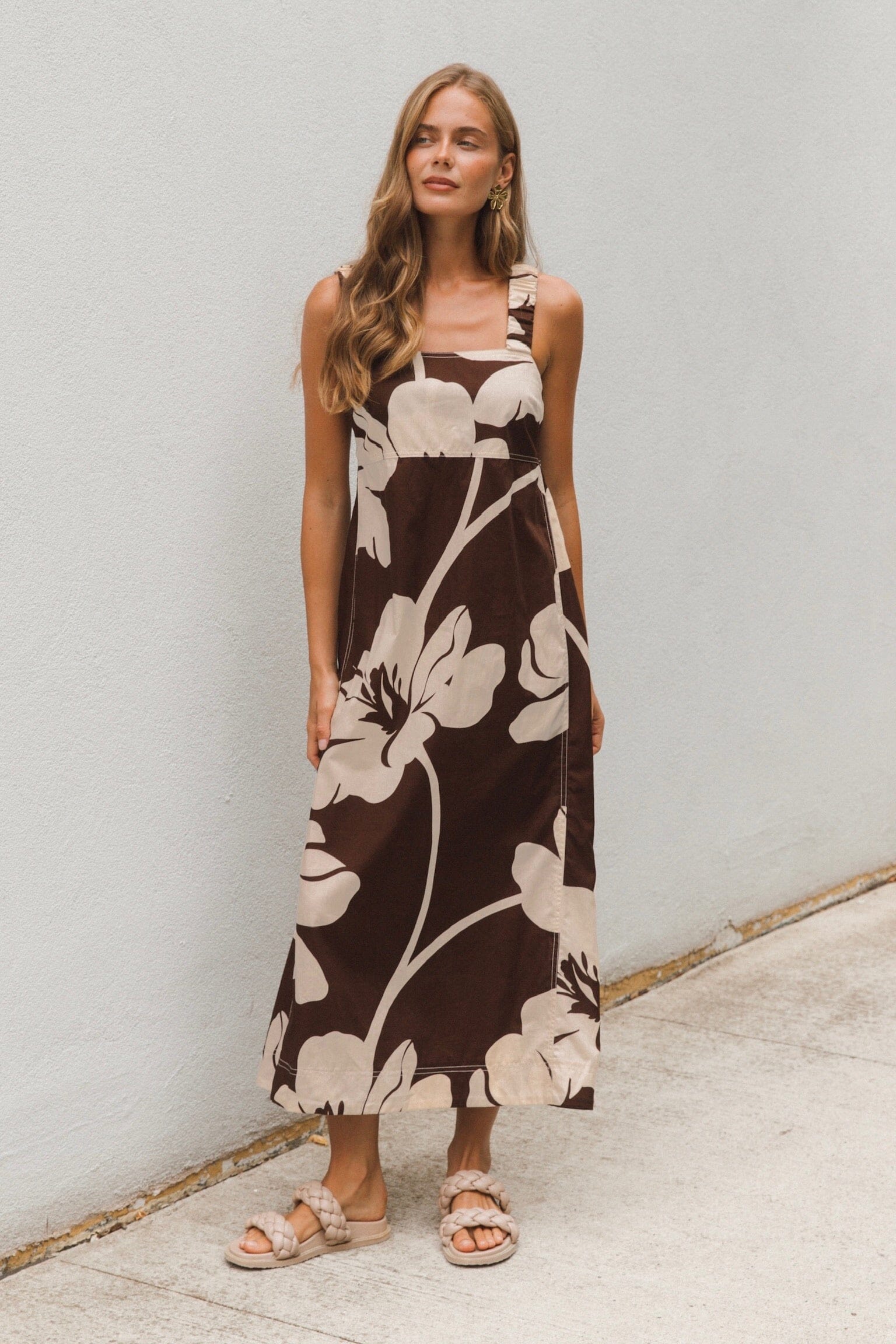 LABEL OF LOVE Chocolate Bloom Maxi Dress DRESSES