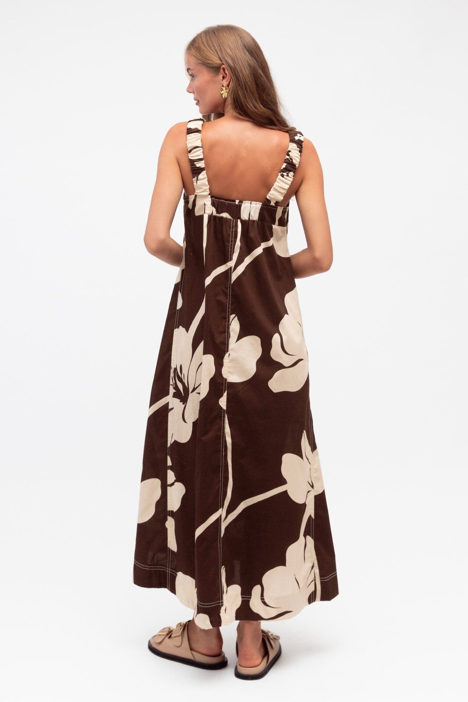 LABEL OF LOVE Chocolate Bloom Midi Dress DRESSES