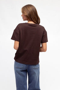LABEL OF LOVE Easy Tuck Tee - Chocolate TOPS