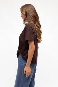 LABEL OF LOVE Easy Tuck Tee - Chocolate TOPS