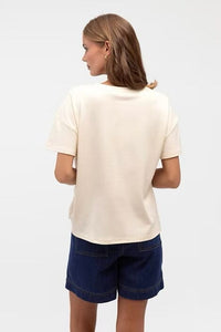 LABEL OF LOVE Easy Tuck Tee - Cream TOPS