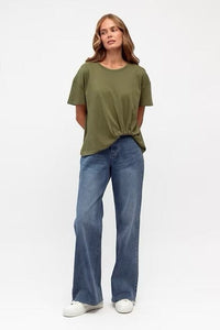 LABEL OF LOVE Easy Tuck Tee - Khaki TOPS