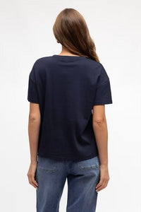 LABEL OF LOVE Easy Tuck Tee - Navy TOPS