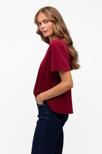 LABEL OF LOVE Easy Tuck Tee - Wine TOPS