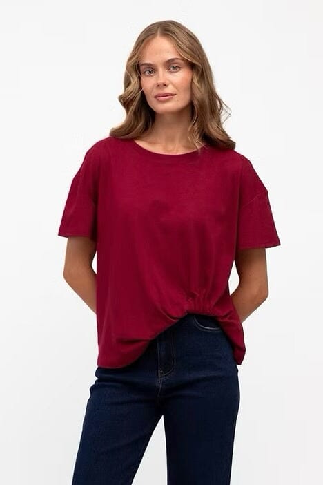 LABEL OF LOVE Easy Tuck Tee - Wine TOPS
