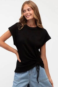 LABEL OF LOVE Ebony Drawstring Tee TOPS