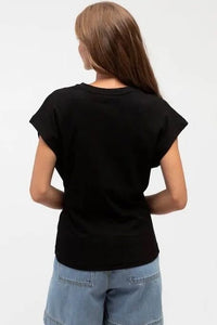LABEL OF LOVE Ebony Drawstring Tee TOPS