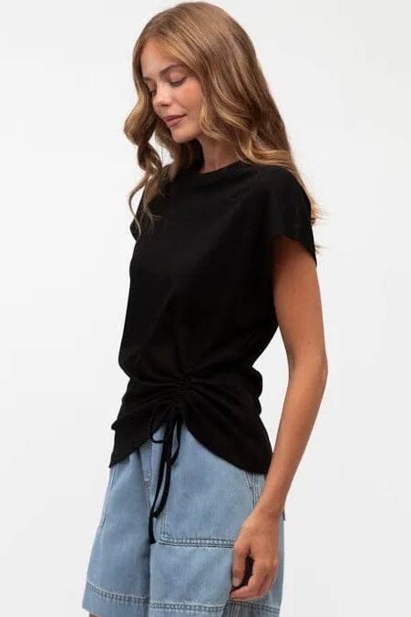 LABEL OF LOVE Ebony Drawstring Tee TOPS