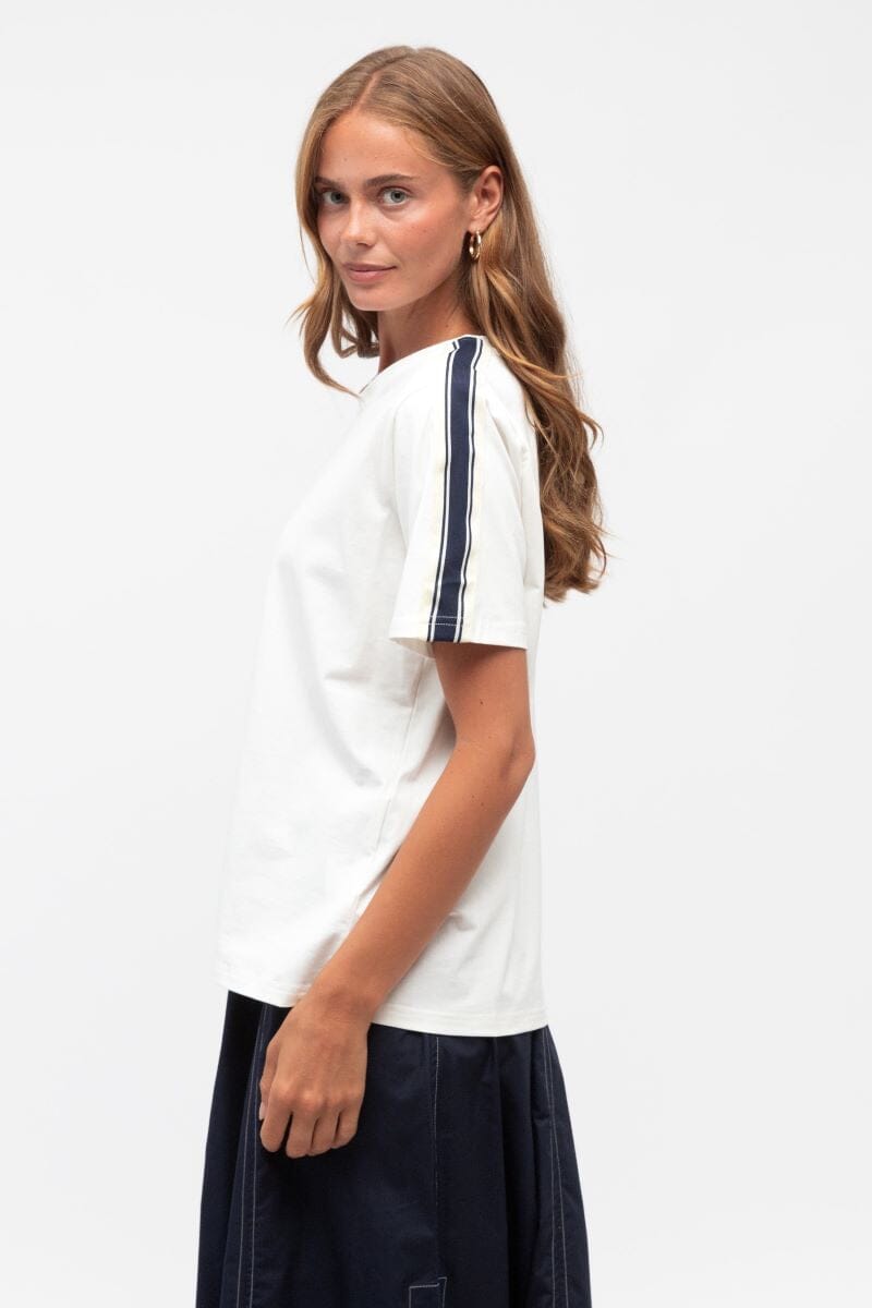 LABEL OF LOVE Sleeve Detail Tee - White TOPS