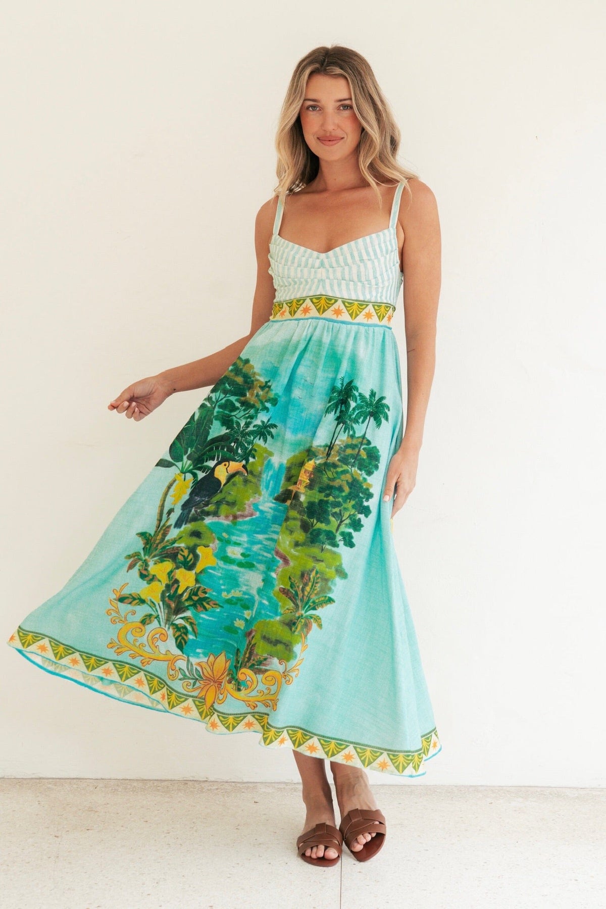 LABEL OF LOVE Tropical Oasis Midi Dress DRESSES