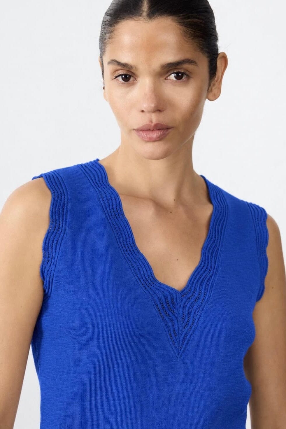 LITTLE LIES Leila Knitted Top - Cobalt TOPS