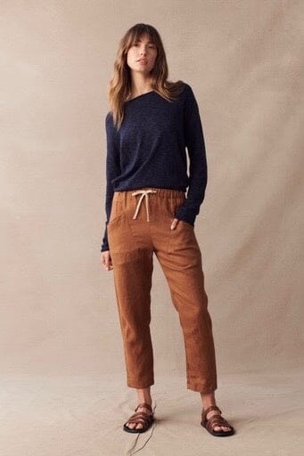 LITTLE LIES Luxe Linen Pants - Rust BOTTOMS