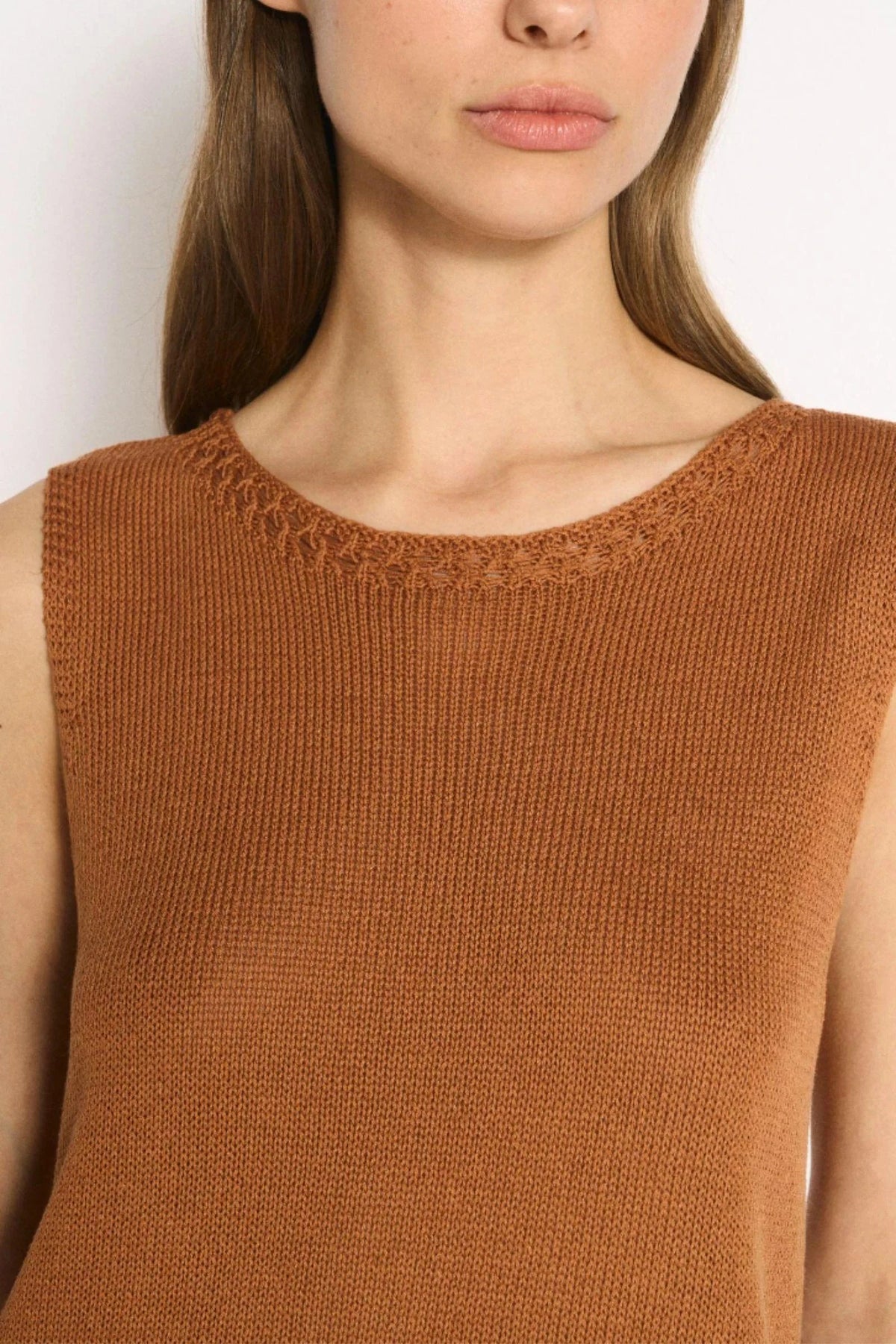 LITTLE LIES Olivia Trim Tank - Terracotta TOPS