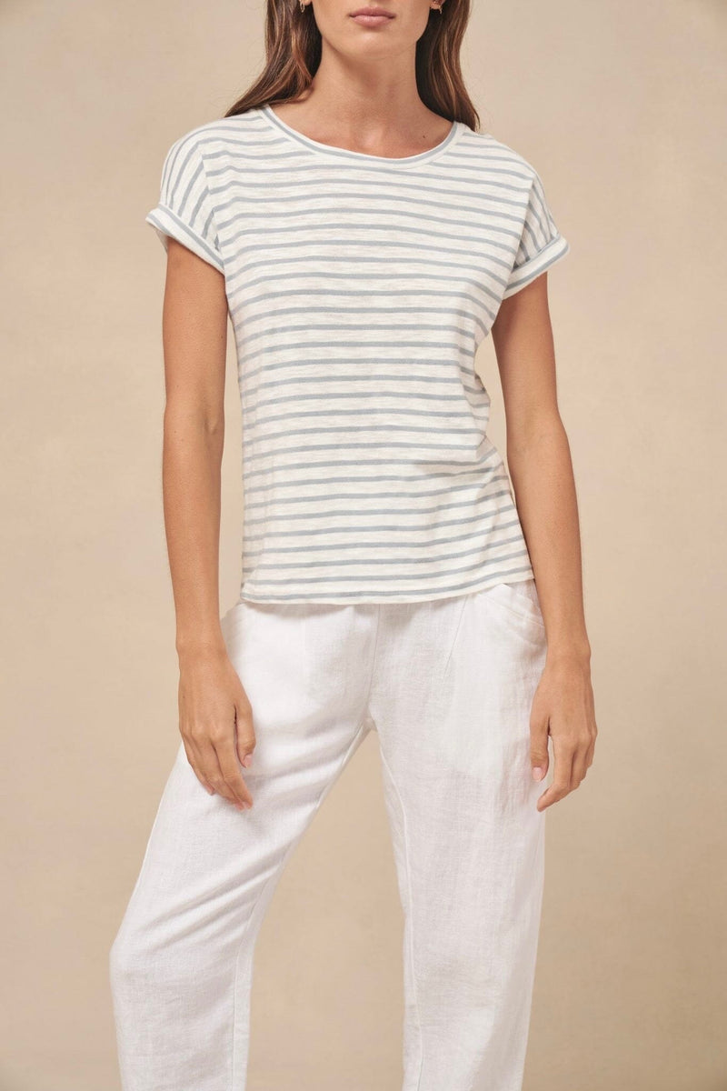 LITTLE LIES Oscar Tee - Blue Stripe TOPS