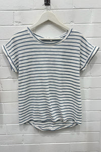 LITTLE LIES Oscar Tee - Blue Stripe TOPS