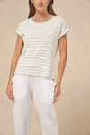 LITTLE LIES Oscar Tee - Sage stripe TOPS