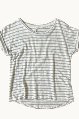 LITTLE LIES Oscar Tee - Sage stripe TOPS