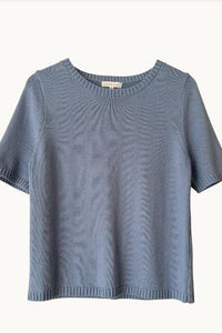 LITTLE LIES Rowie Knit Tee - Cornflower Blue TOPS