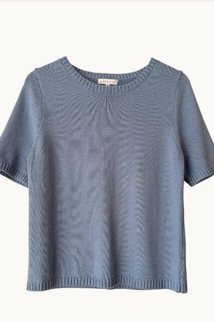 LITTLE LIES Rowie Knit Tee - Cornflower Blue TOPS