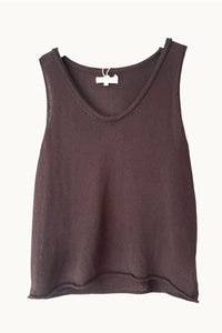 LITTLE LIES Scoop Neck Tank - Chocolate TOPS