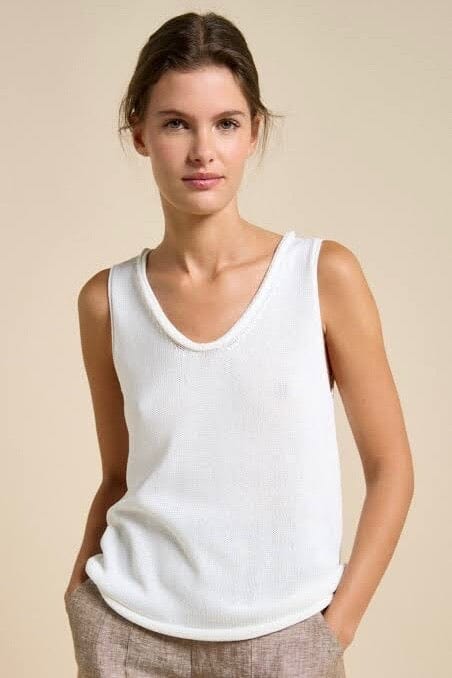 LITTLE LIES Scoop Neck Tank - White TOPS