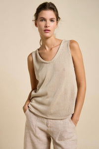 LITTLE LIES Scoop Spring Tank - Beige TOPS
